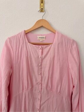Veiled Pink Button-Front Women's Shirt